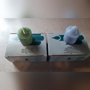 2 Boxes of Partylite Votive Candles-Green Apple & Breakwater Blue